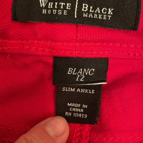 White House Black Market red slim ankle jeans size 12 - Picture 7 of 9
